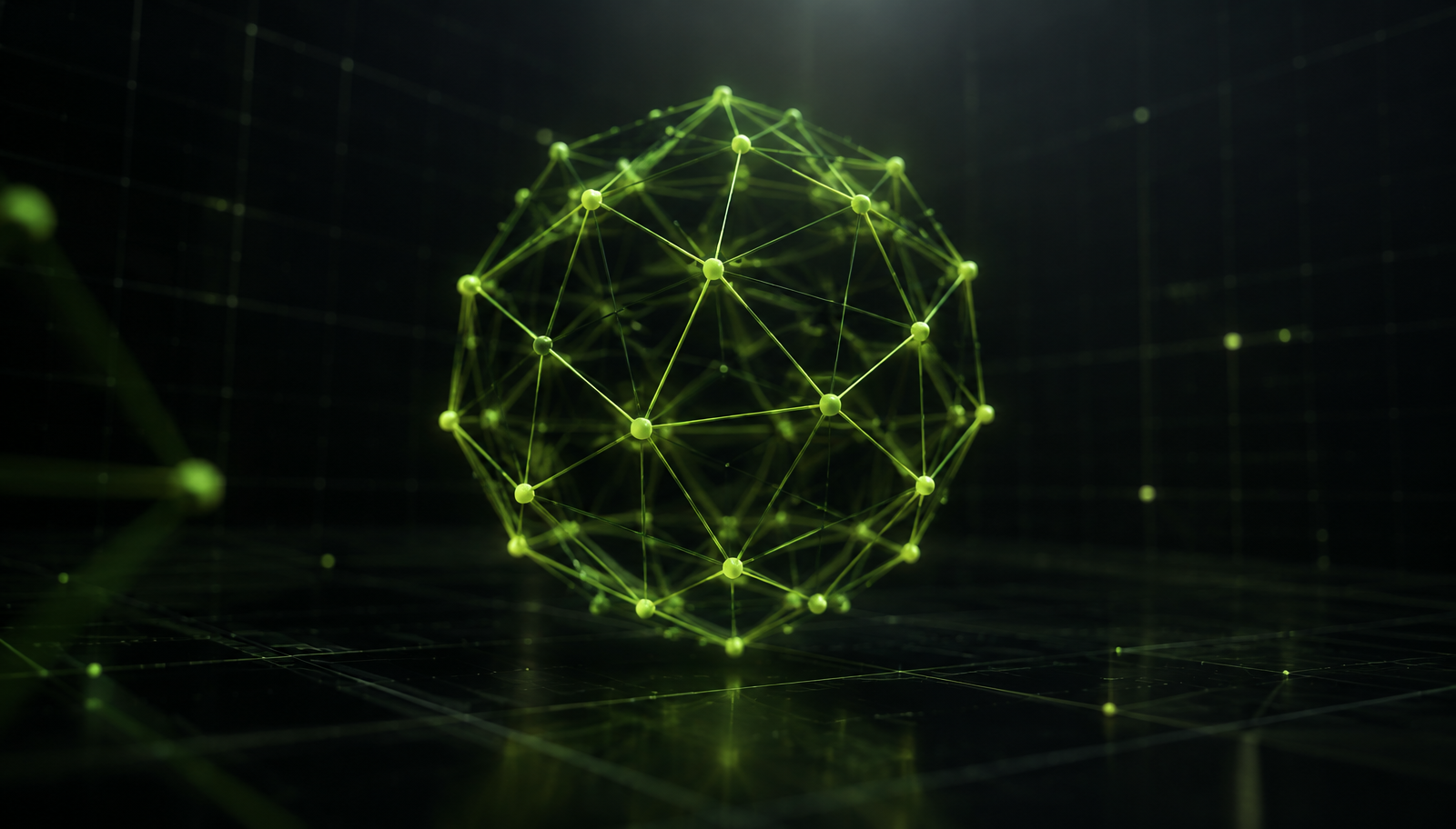 Abstract glowing wireframe structure